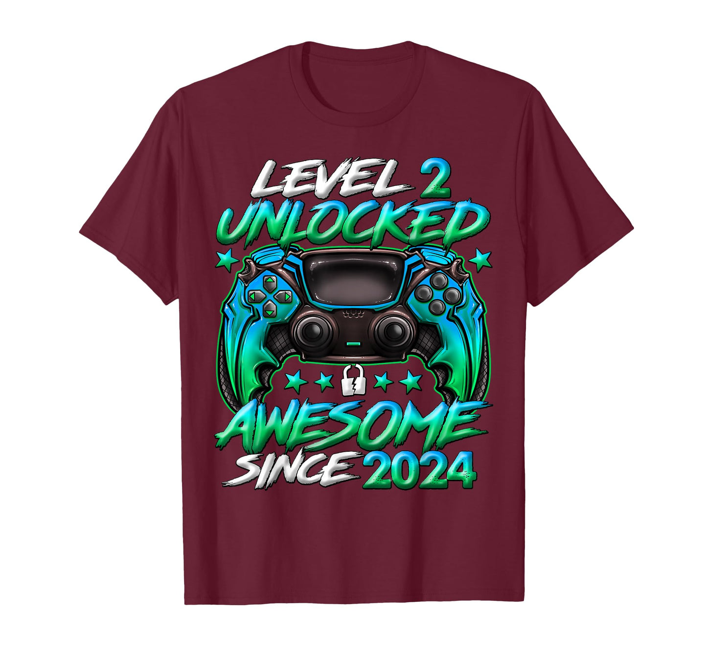 Level 2 Unlocked 2 Year Old Gifts for Boys 2nd Birthday Boy T-Shirt