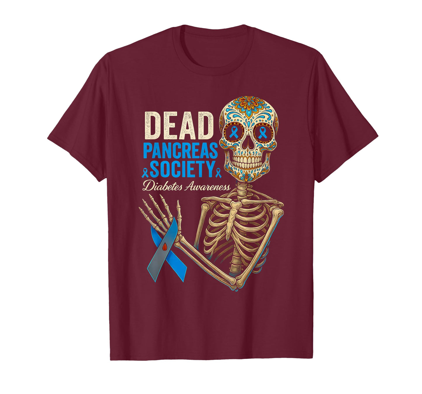 Sugar Skeleton Dead Pancreas Society Diabetes Awareness Day T-Shirt