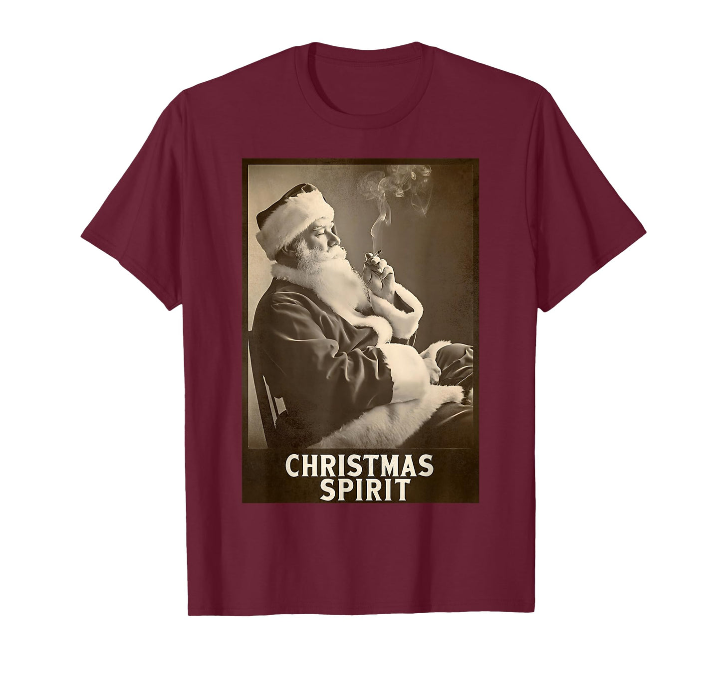 Vintage Funny Smoking Santa Claus Christmas Spirit Holiday T-Shirt