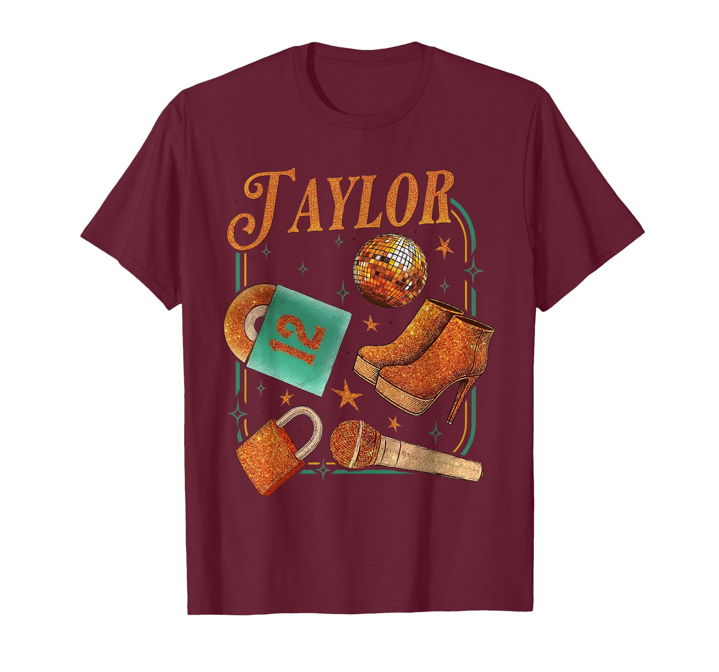 Girl Retro Taylor First Name Personalized Groovy 80's T-Shirt