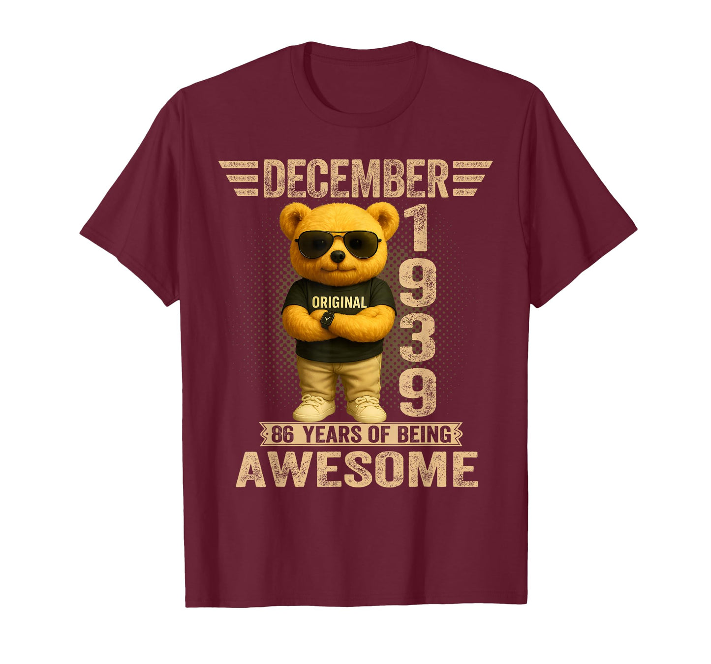 86 Year Old December 1939 Teddy Bear 86th Birthday Men Women T-Shirt