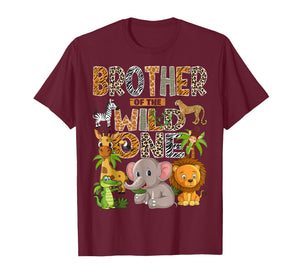 Brother of The Wild One 1st Birthday Boy Safari Jungle T-Shirt