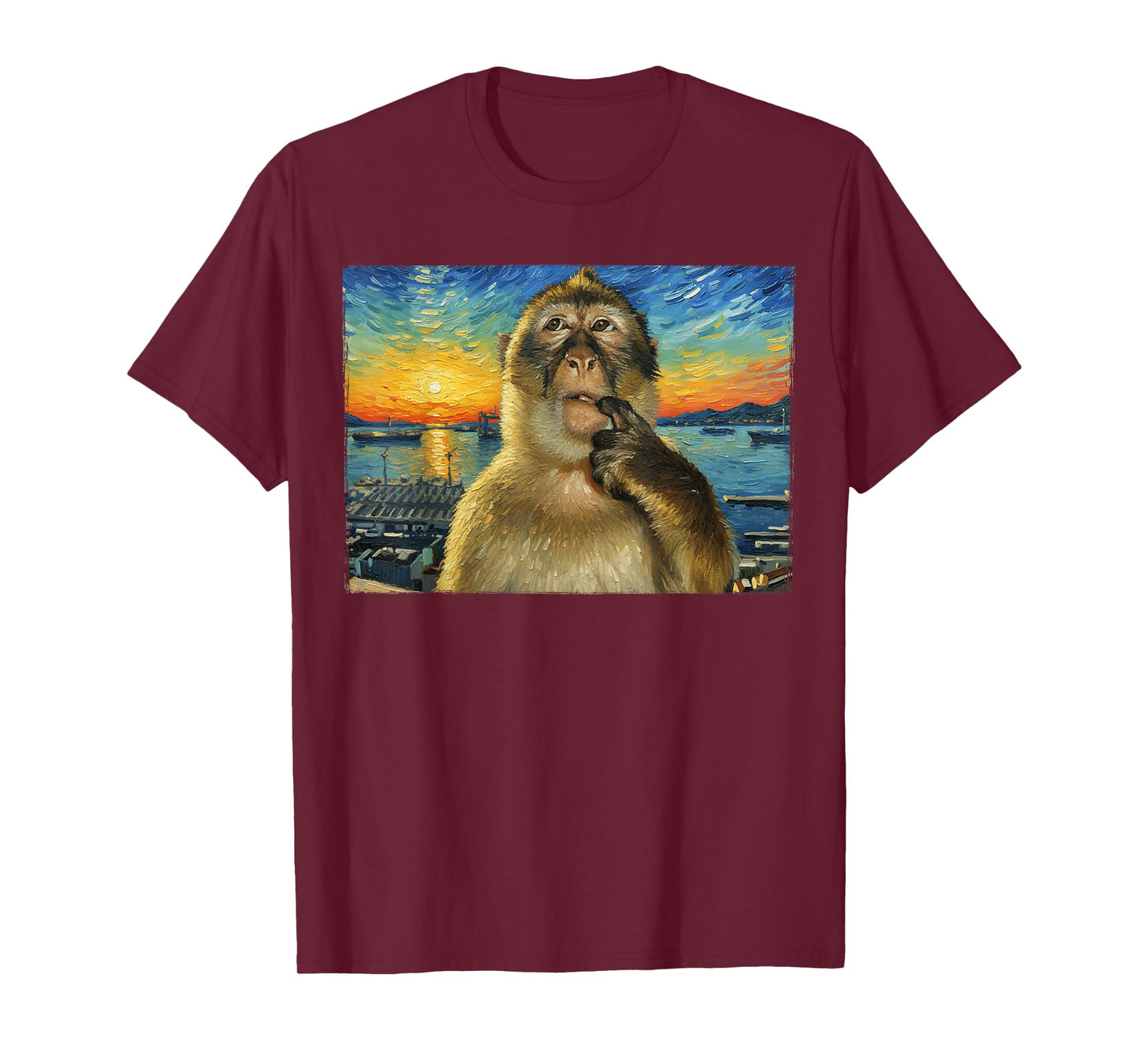 Funny Thinking Monkey Meme Brainrot Monkey Philosophy T-Shirt