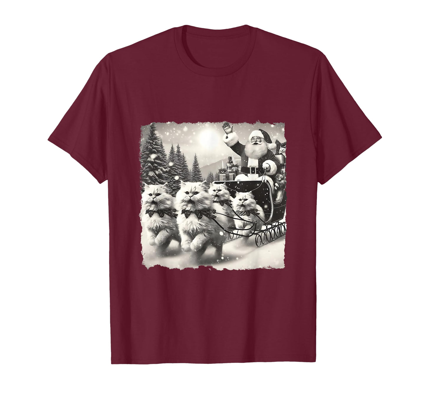 Funny Xmas Men Women Santa Cats for Everybody Christmas Cat T-Shirt
