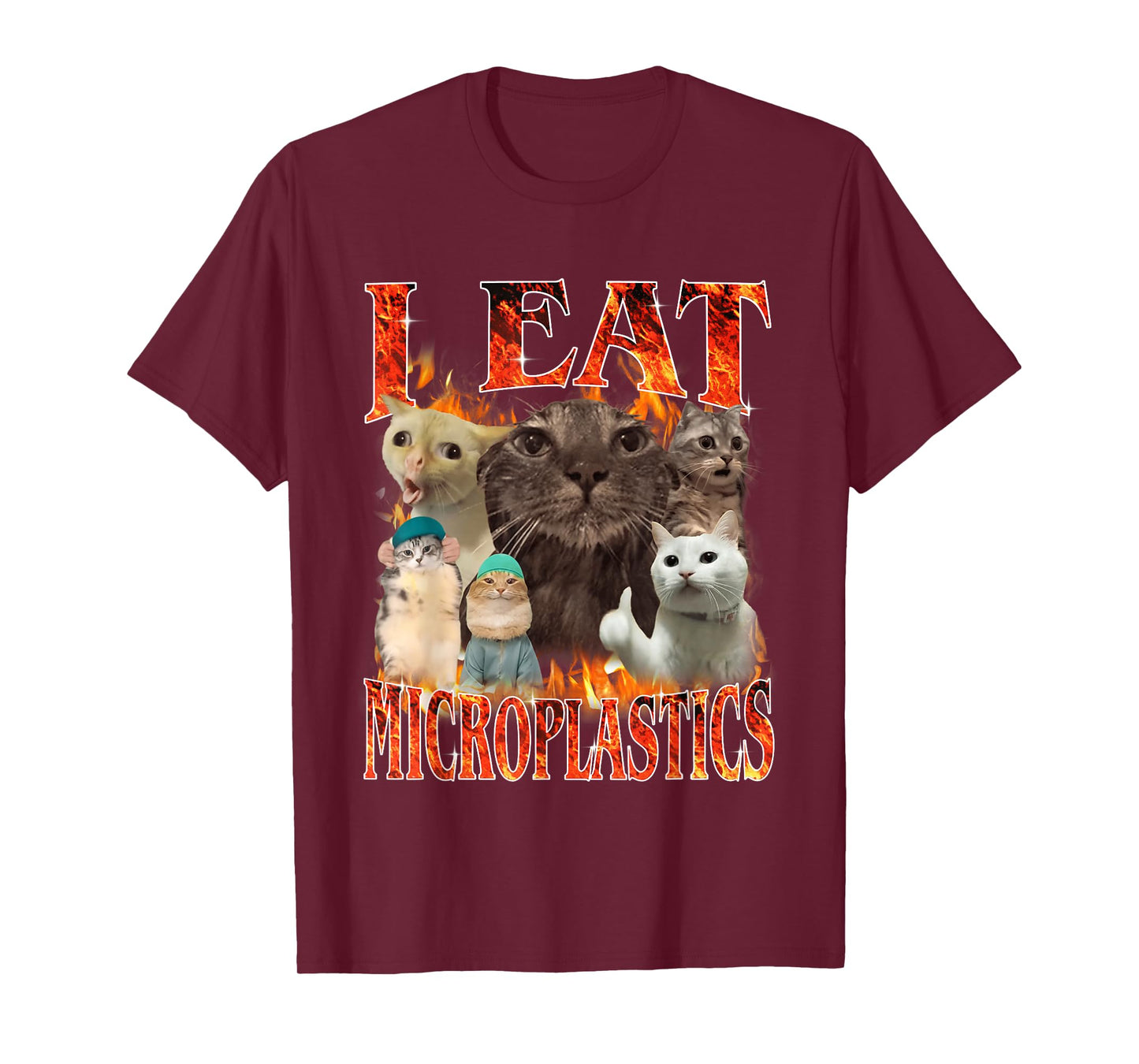 I Eat Microplastics Offensive Cat Meme Bootleg Men Women T-Shirt