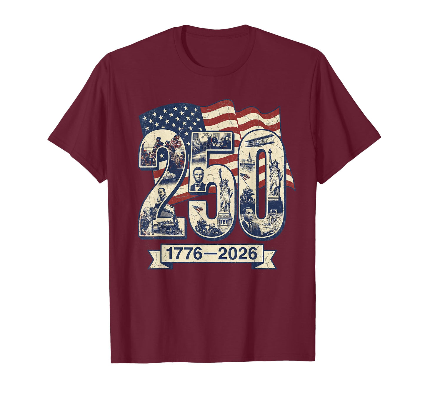 250 Years American Heritage 250th Merchandise 4th July Flag T-Shirt