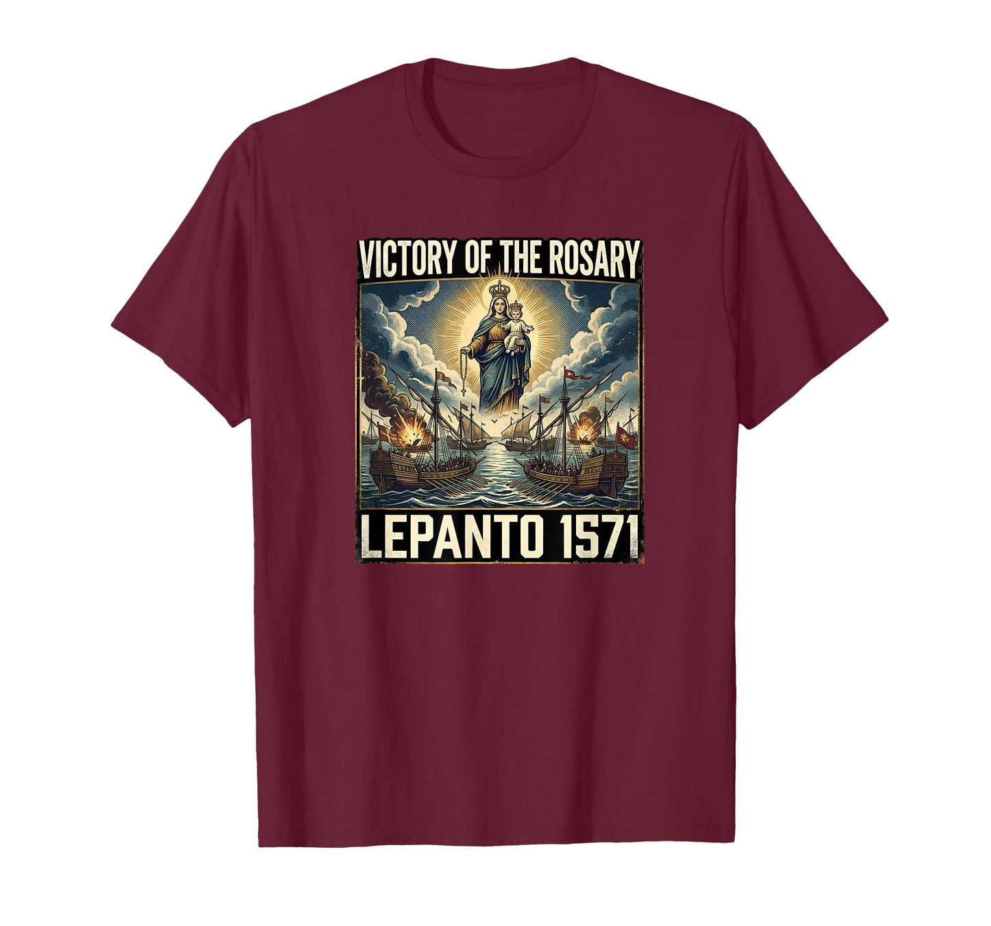 Catholic Lepanto Battle Flag 1571 Crusader T-Shirt