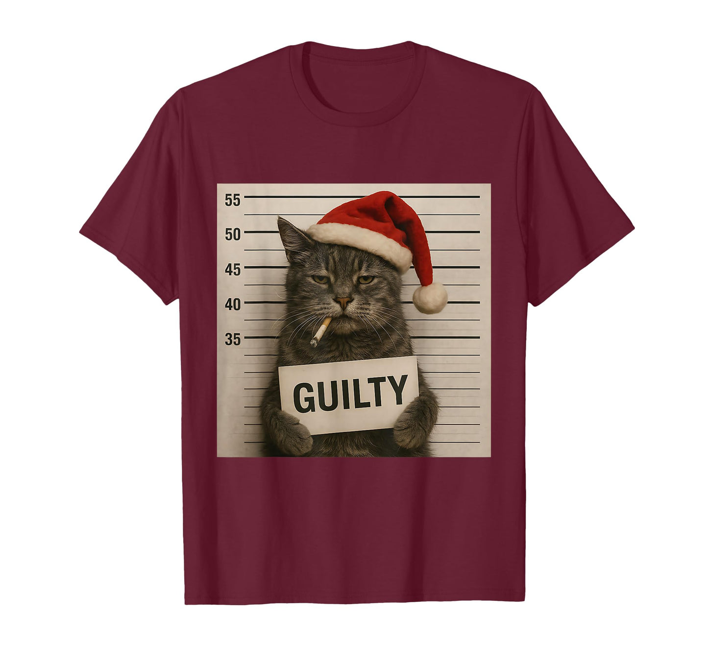 Cat Smoking Cigarette Christmas Funny Meme Cat T-Shirt