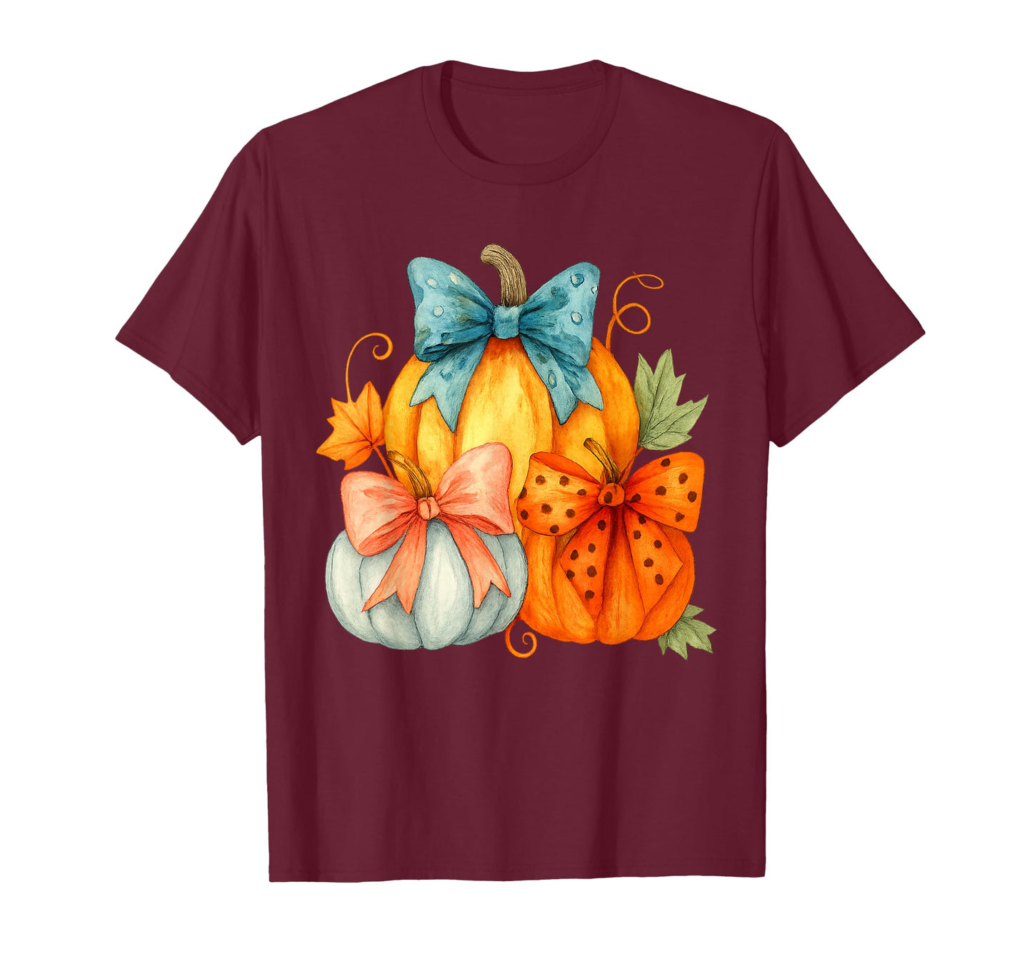 Coquette Bow Pumpkin Autumn Fall Season Thanksgiving T-Shirt