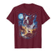 Boston Terrier Howling at The Moon Vintage Dog Art T-Shirt