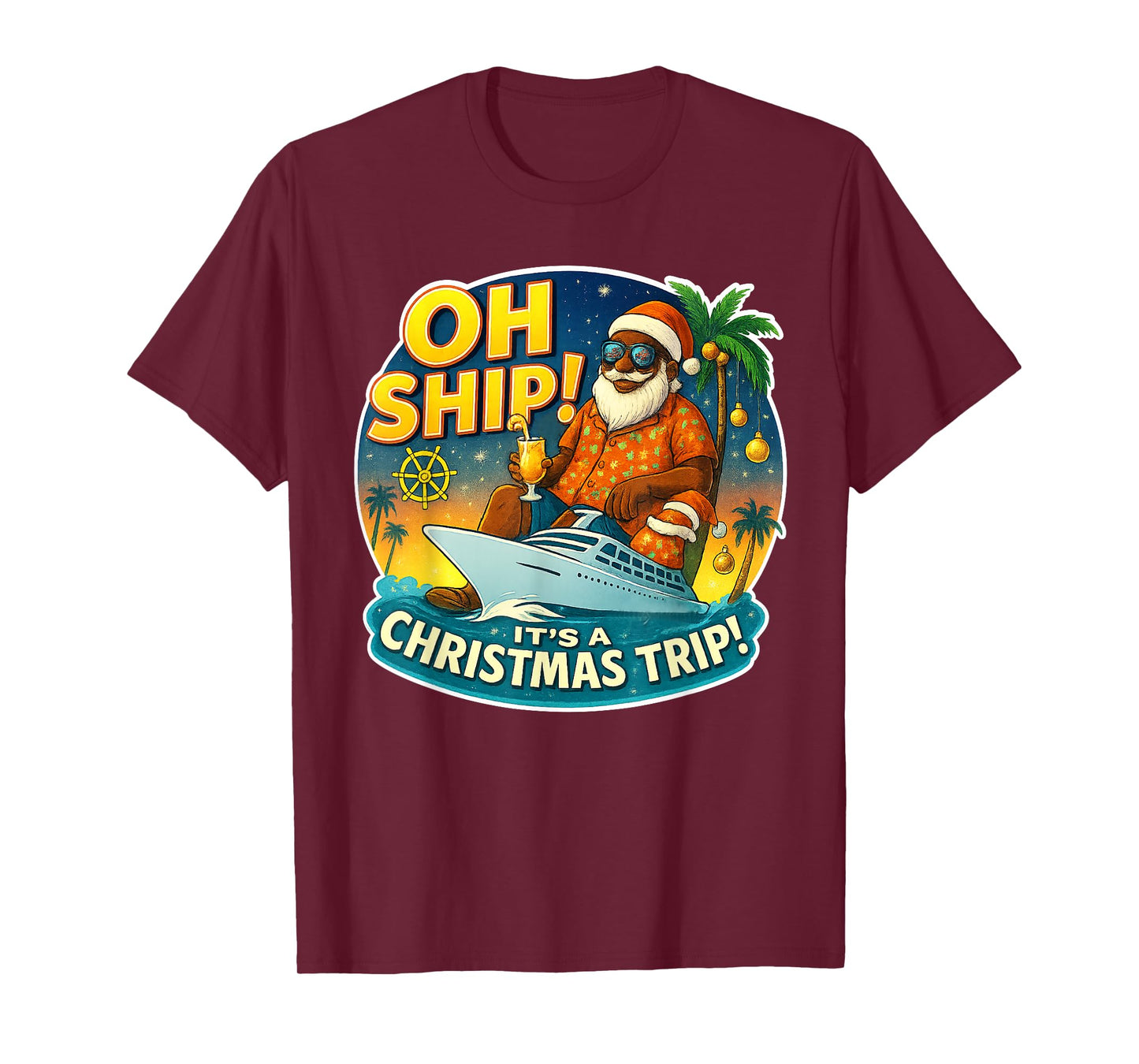 Oh Ship! Funny Santa Family Matching Christmas Cruise T-Shirt