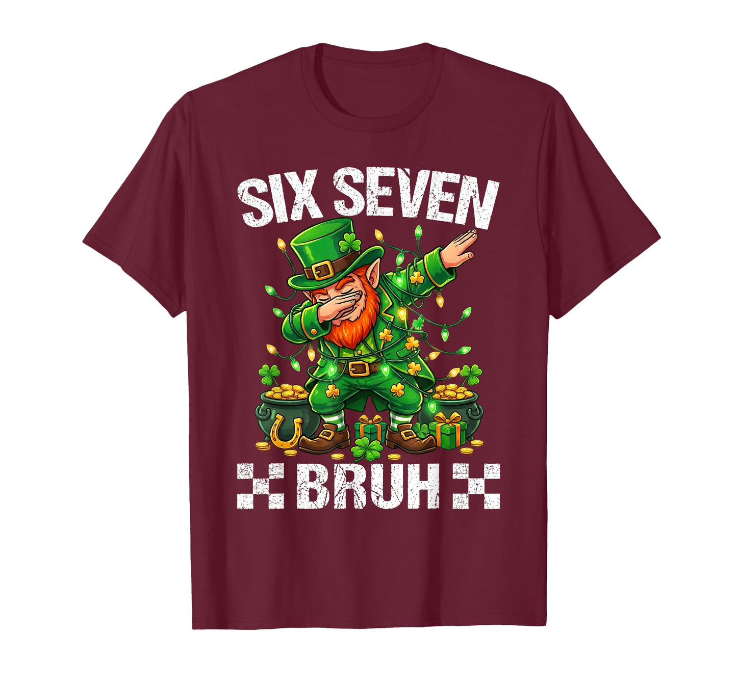 67 St Patricks Funny Six Seven Meme Leprechaun Boys Men T-Shirt