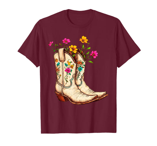 Cowgirl Boots Rodeo Western Country Rodeo Cowboy Boots T-Shirt