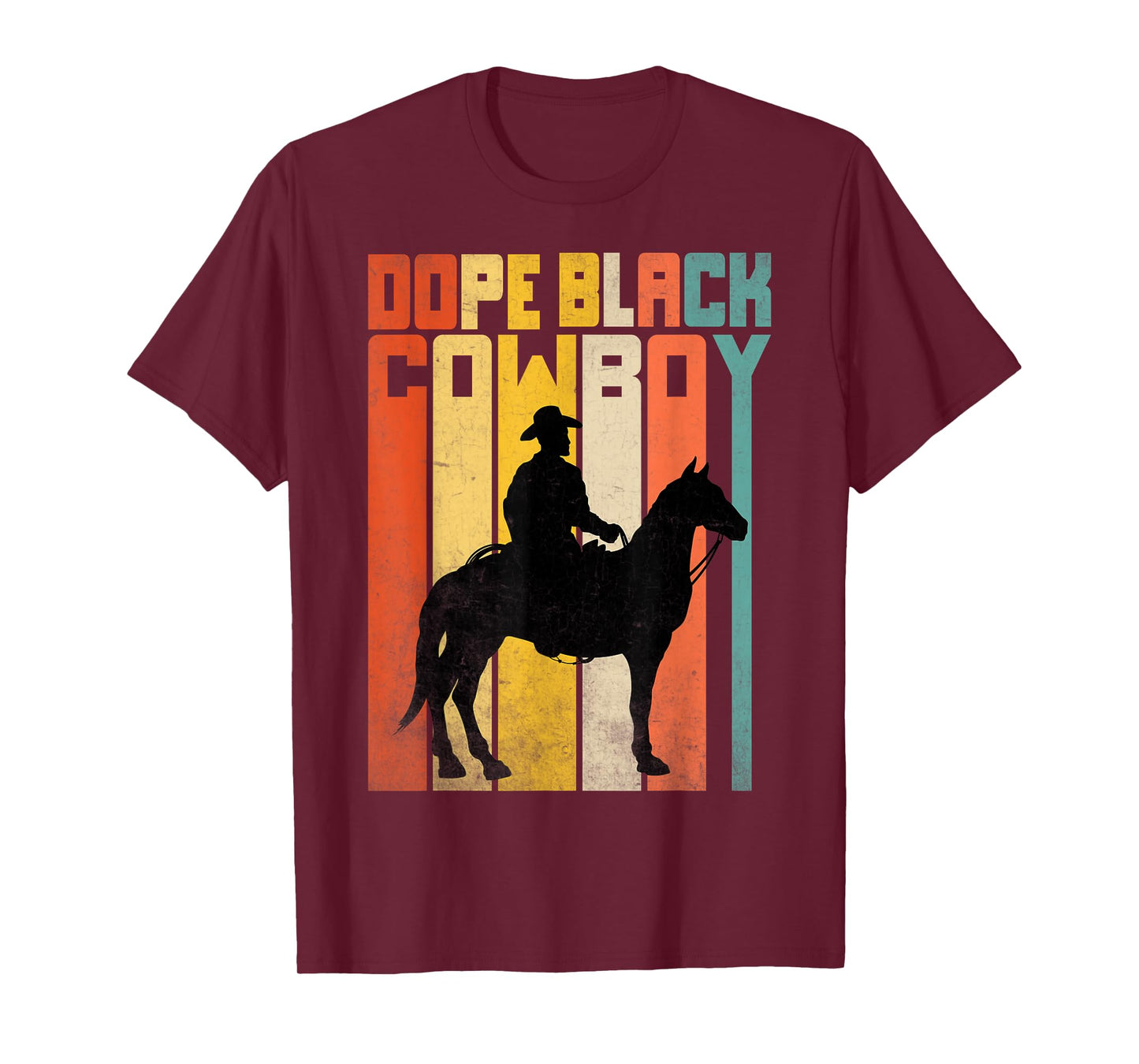 Dope Black Cowboy Melanin Black African Rodeo Western Men T-Shirt