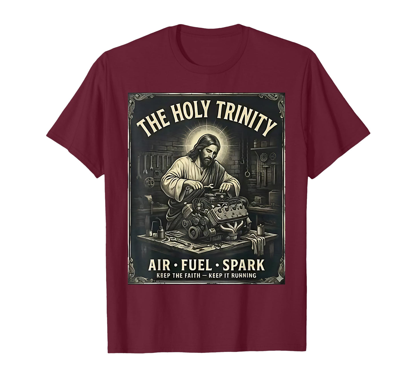 The Holy Trinity Air Fuel Spark Mechanic Funny Car Mechanic T-Shirt