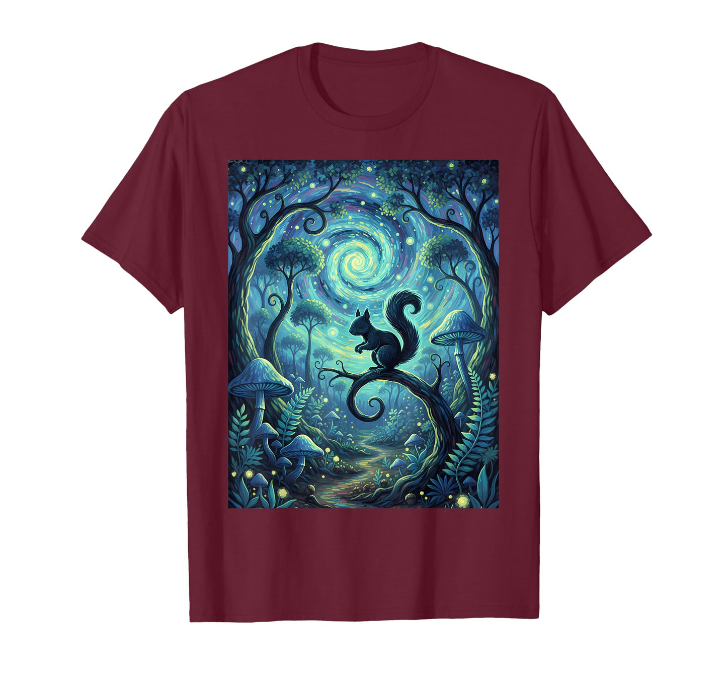Cute Squirrel Jungle Shirt with Starry Sky Funny Animal Tee T-Shirt