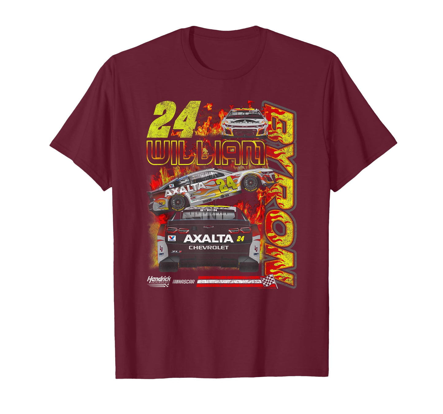 Hendrick Motorsports William Byron No. 24 Flames Camaro T-Shirt