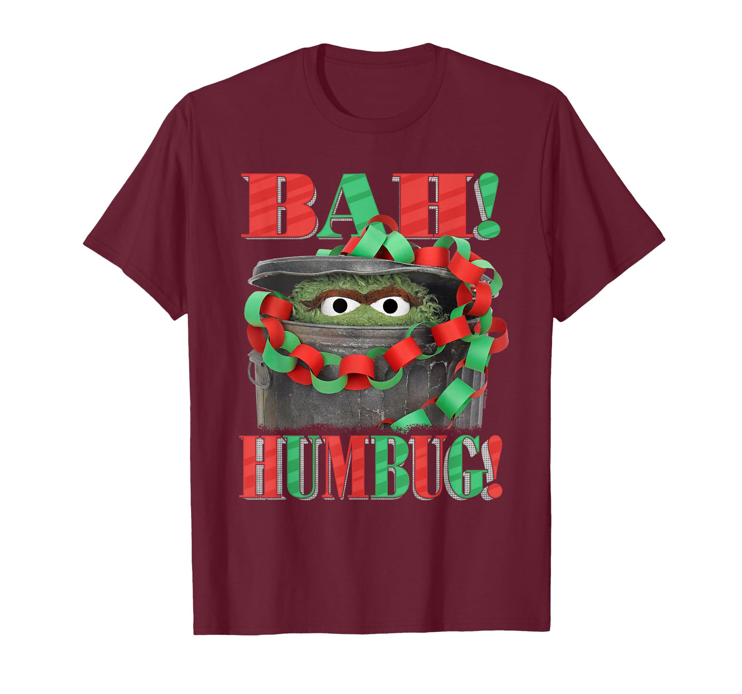 Sesame Street Oscar The Grouch Bah Humbug Christmas T-Shirt