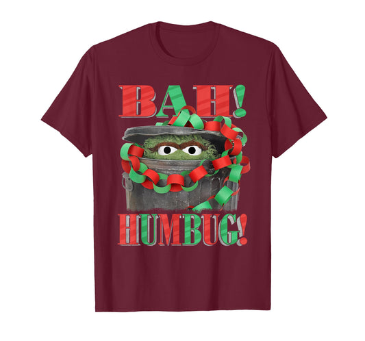 Sesame Street Oscar The Grouch Bah Humbug Christmas T-Shirt