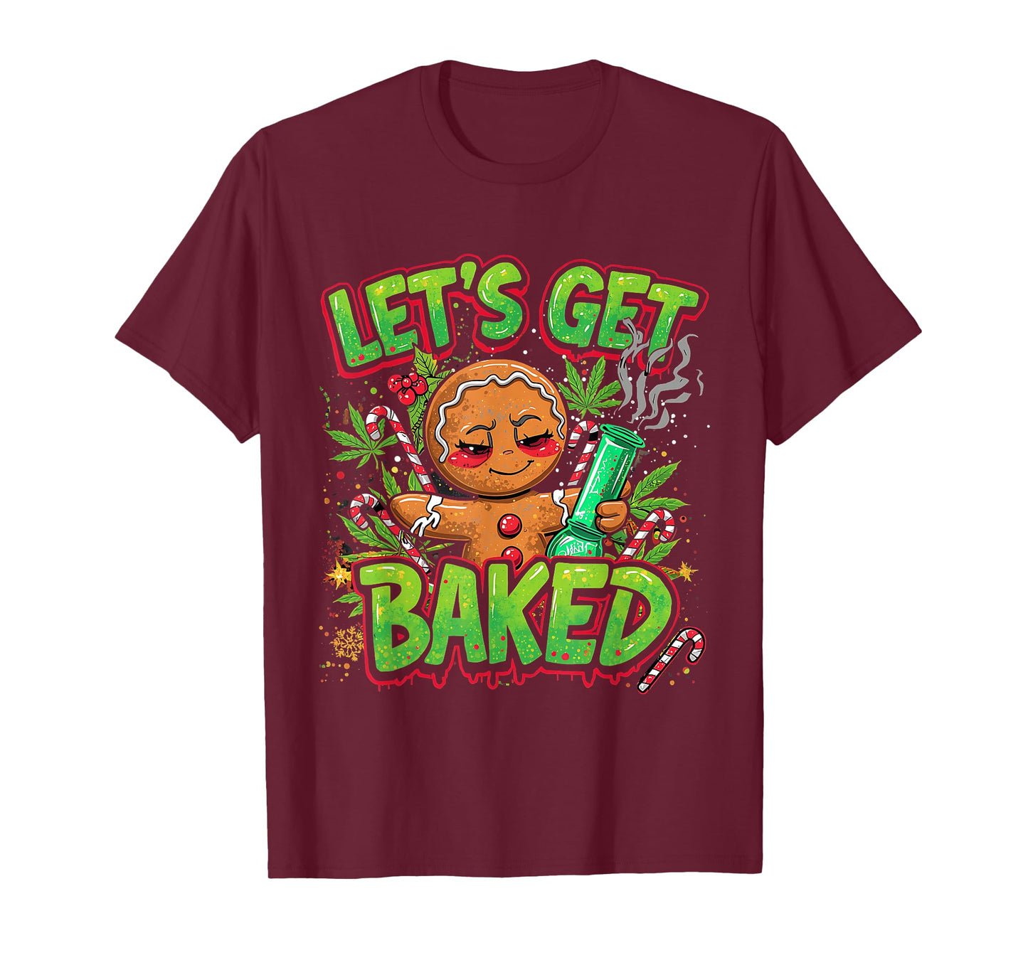 Let’s Get Baked Funny Gingerbread Christmas Design T-Shirt