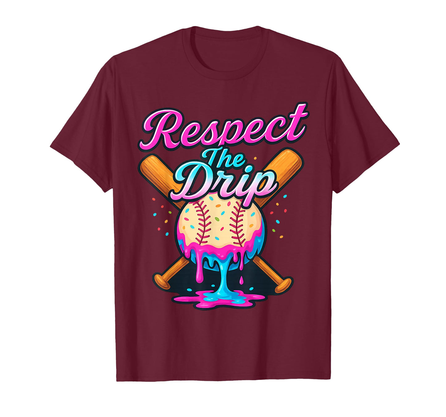 Baseball Drip Team for Boys Ice Cream Cool T-Shirt