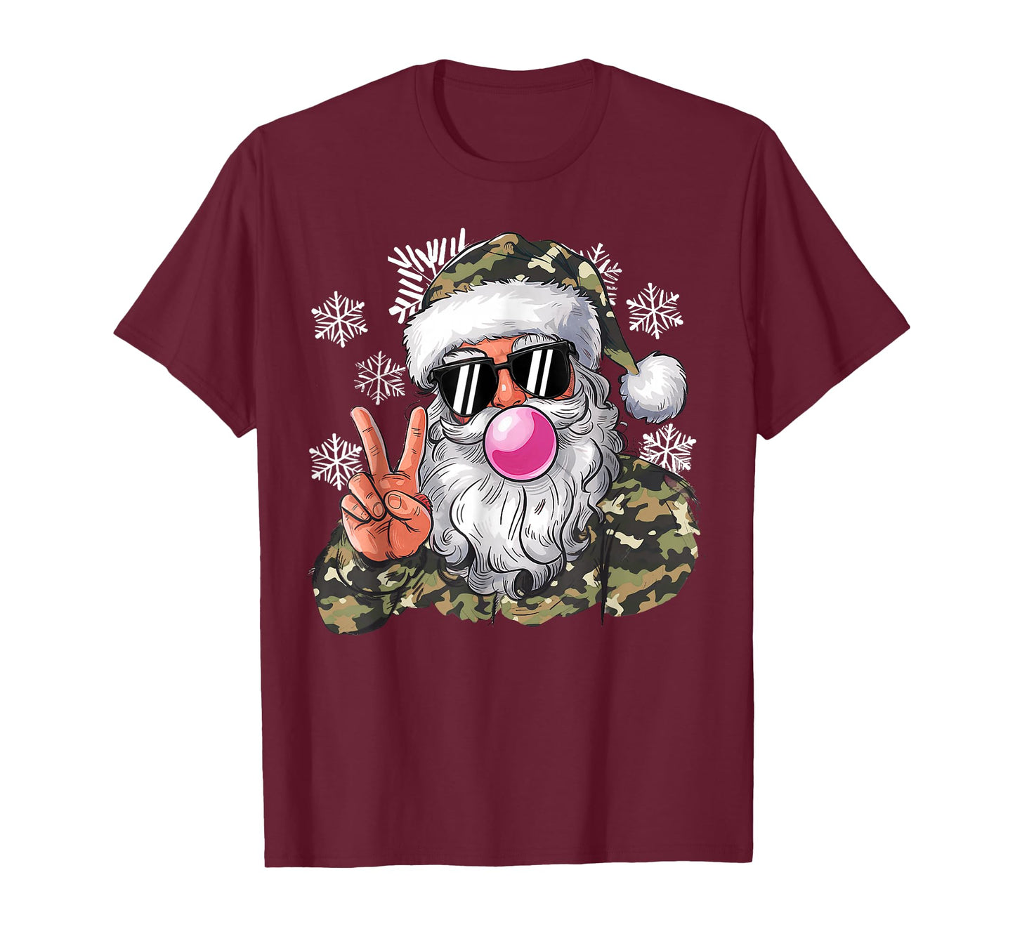 Funny Christmas Camouflage Camo Santa Hello Hunting Season T-Shirt
