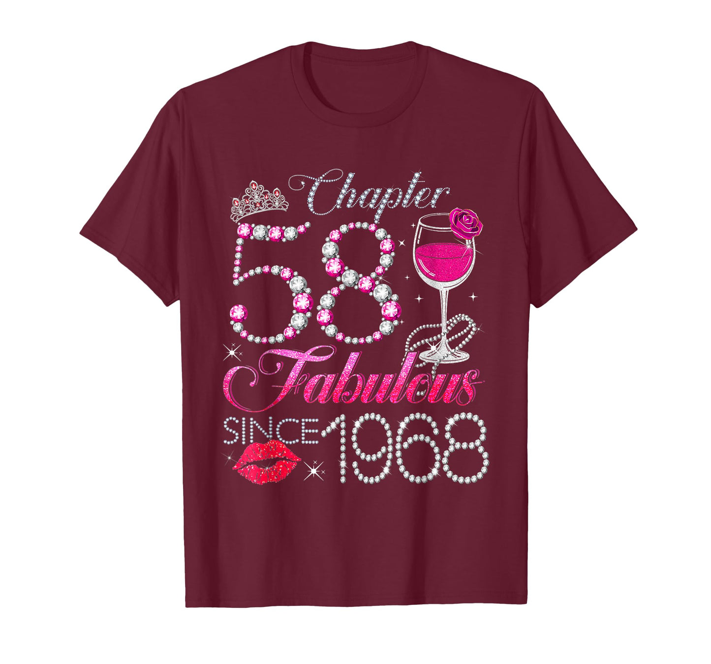 Chapter 58 Fabulous Since 1968 58th Birthday Queen Diamond T-Shirt