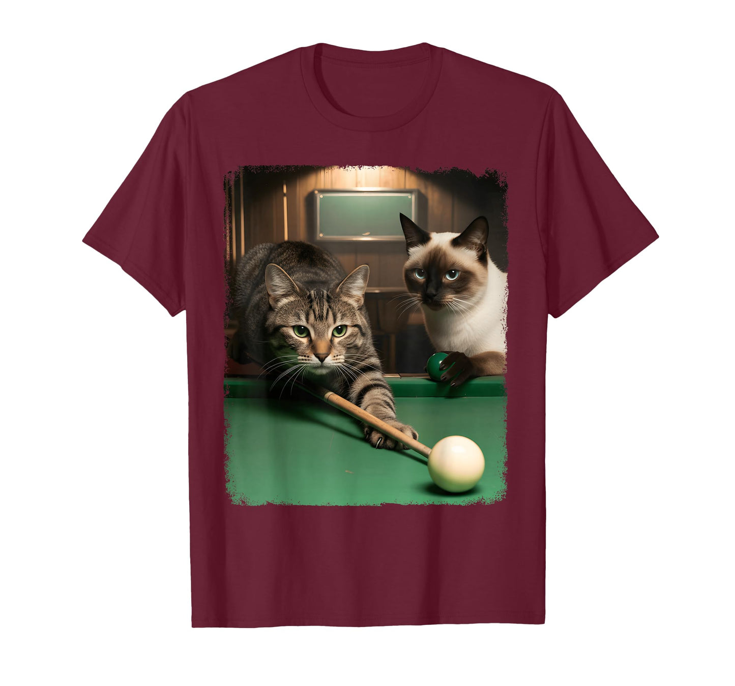 Funny Cats Kitten Pool Game Billiard Lover Art Design T-Shirt