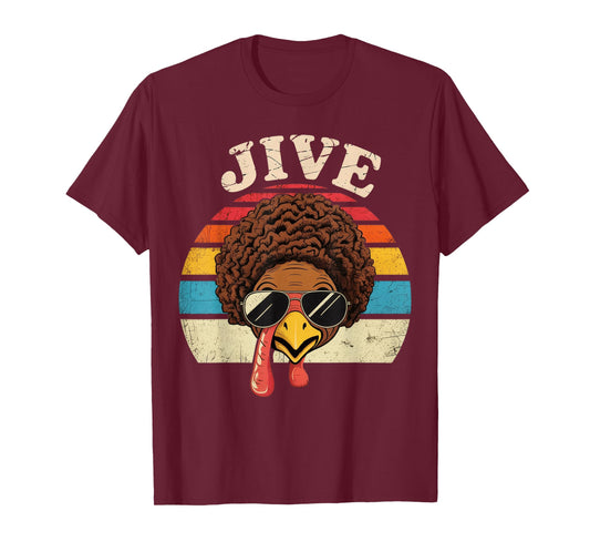 Jive Thanksgiving Turkey Day Face Vintage Retro Style T-Shirt
