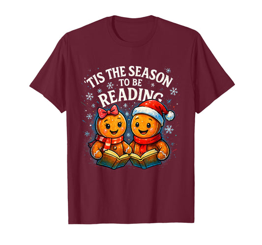 ’Tis The Season to Be Reading Book Lover Design T-Shirt