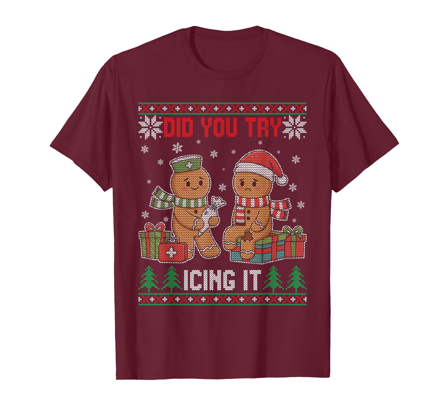 Funny Christmas Nurse Gingerbread Have You Tried Icing It T-Shirt