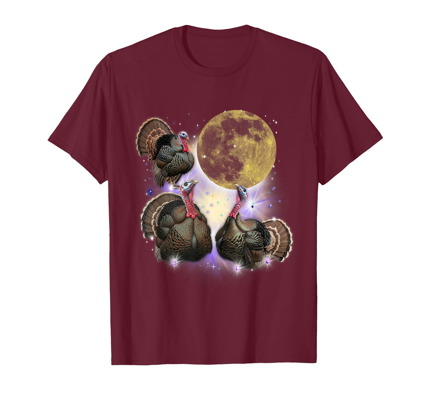 Three Turkey at The Howling Moon, Funny Turkey Thanksgiving T-Shirt