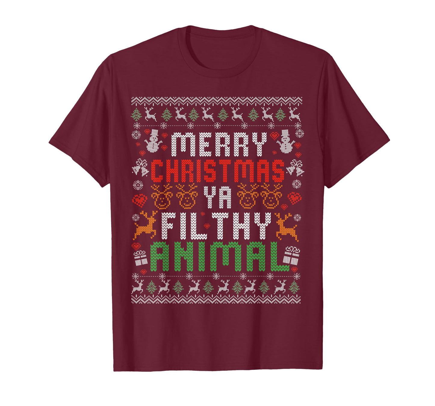 Merry Christmas Animal Filthy Ya Xmas Pajama Shirt Men Women T-Shirt