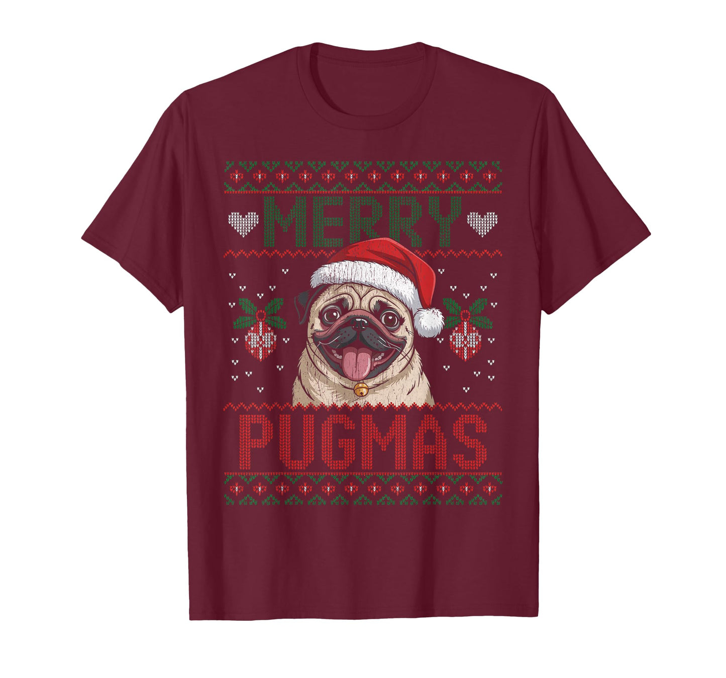 Merry Pugmas Dog Pug Ugly Christmas Sweater T-Shirt