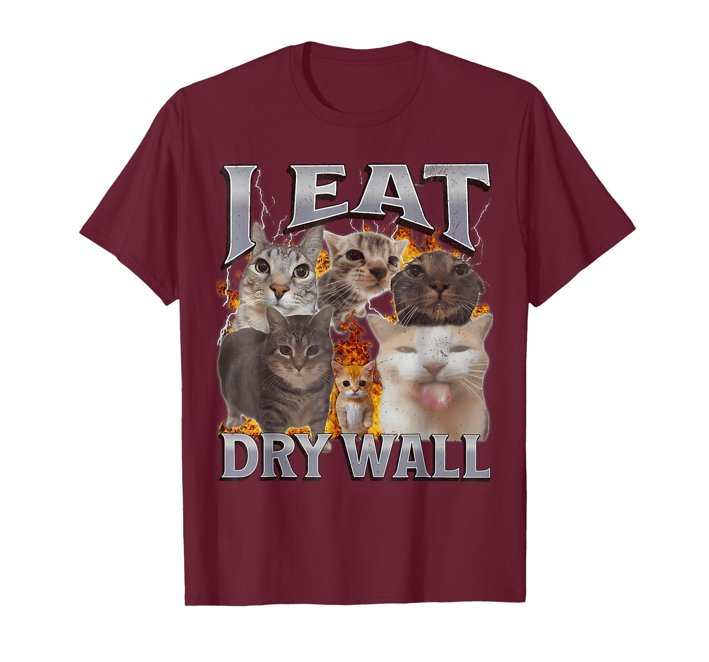 I Eat Drywall Funny Cat Meme Bootleg Graphic Men Women T-Shirt