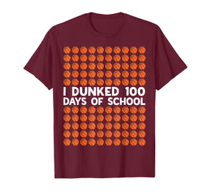 I Dunked 100 Days of School Basketball 100th Day Kids Boys T-Shirt