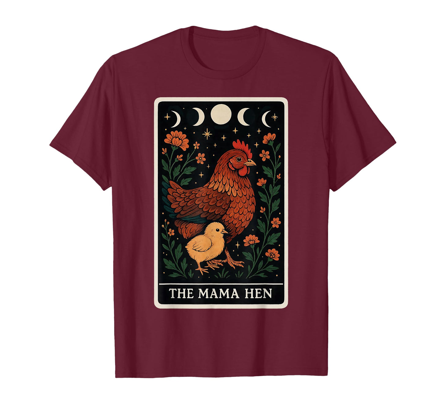 The Mama Hen Chicken Mom Farm Chick Tarot Card Mother's Day T-Shirt