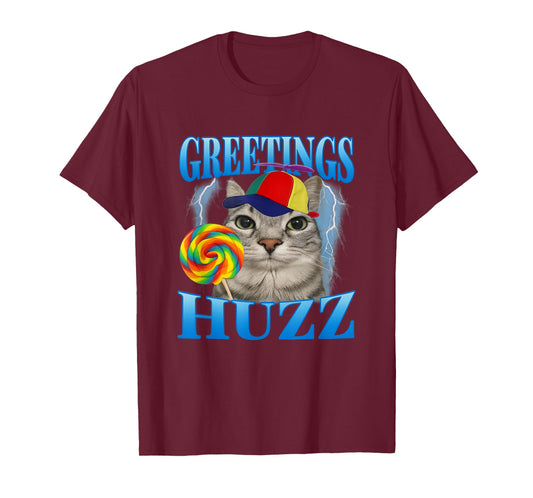 Greetings Huzz Funny Lollipop Cat Meme T-Shirt