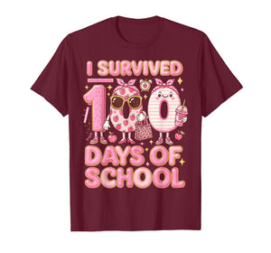 Preppy I Survived 100 Days of School Teacher Women T-Shirt