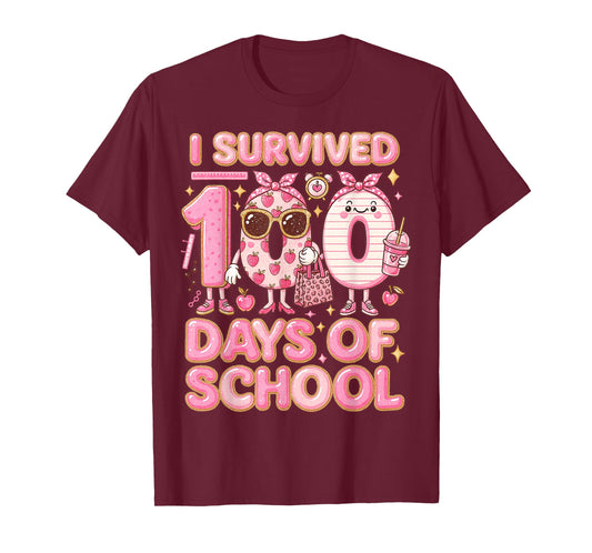 Preppy I Survived 100 Days of School Teacher Women T-Shirt