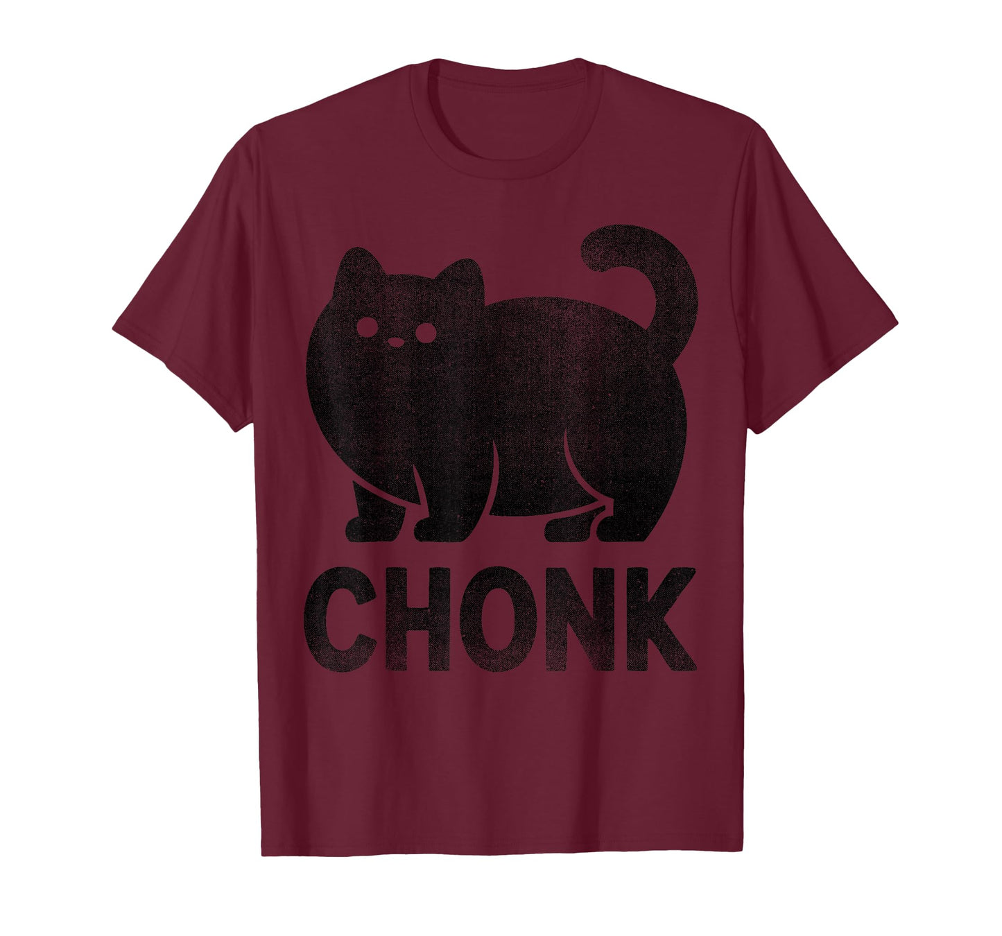 Chonk Cat Funny Meme Design for Fat Cat Lovers Black Print T-Shirt