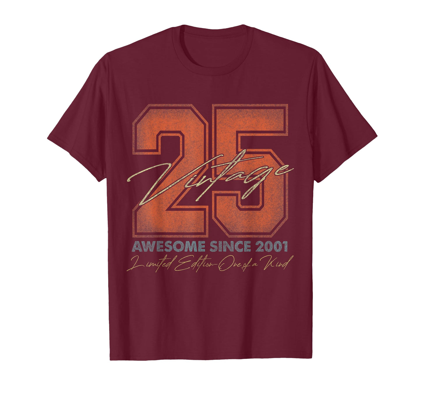 25 Year Old Gifts Vintage 2001 Limited Edition 25th Birthday T-Shirt