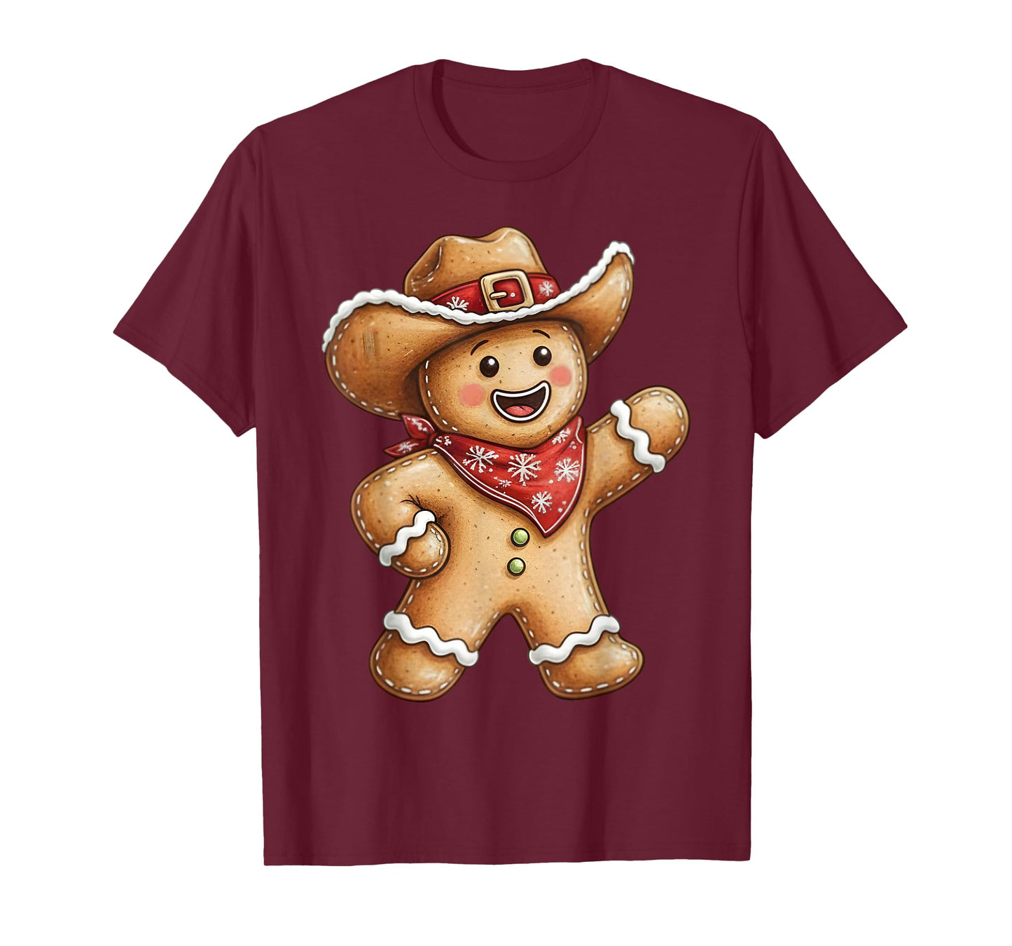Gingerbread Man Cowboy Howdy Christmas Western Xmas Holiday T-Shirt