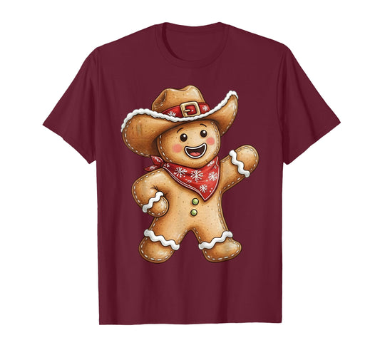 Gingerbread Man Cowboy Howdy Christmas Western Xmas Holiday T-Shirt