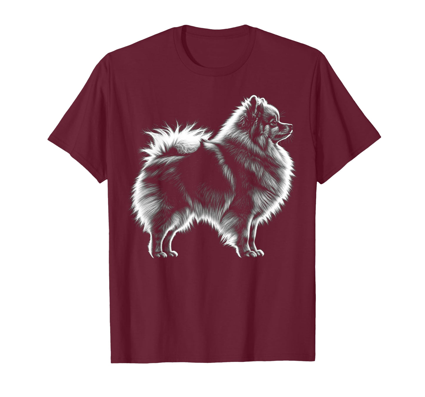 Retro Pomeranian Silhouette Cute Pomeranian Funny Dog Owner T-Shirt