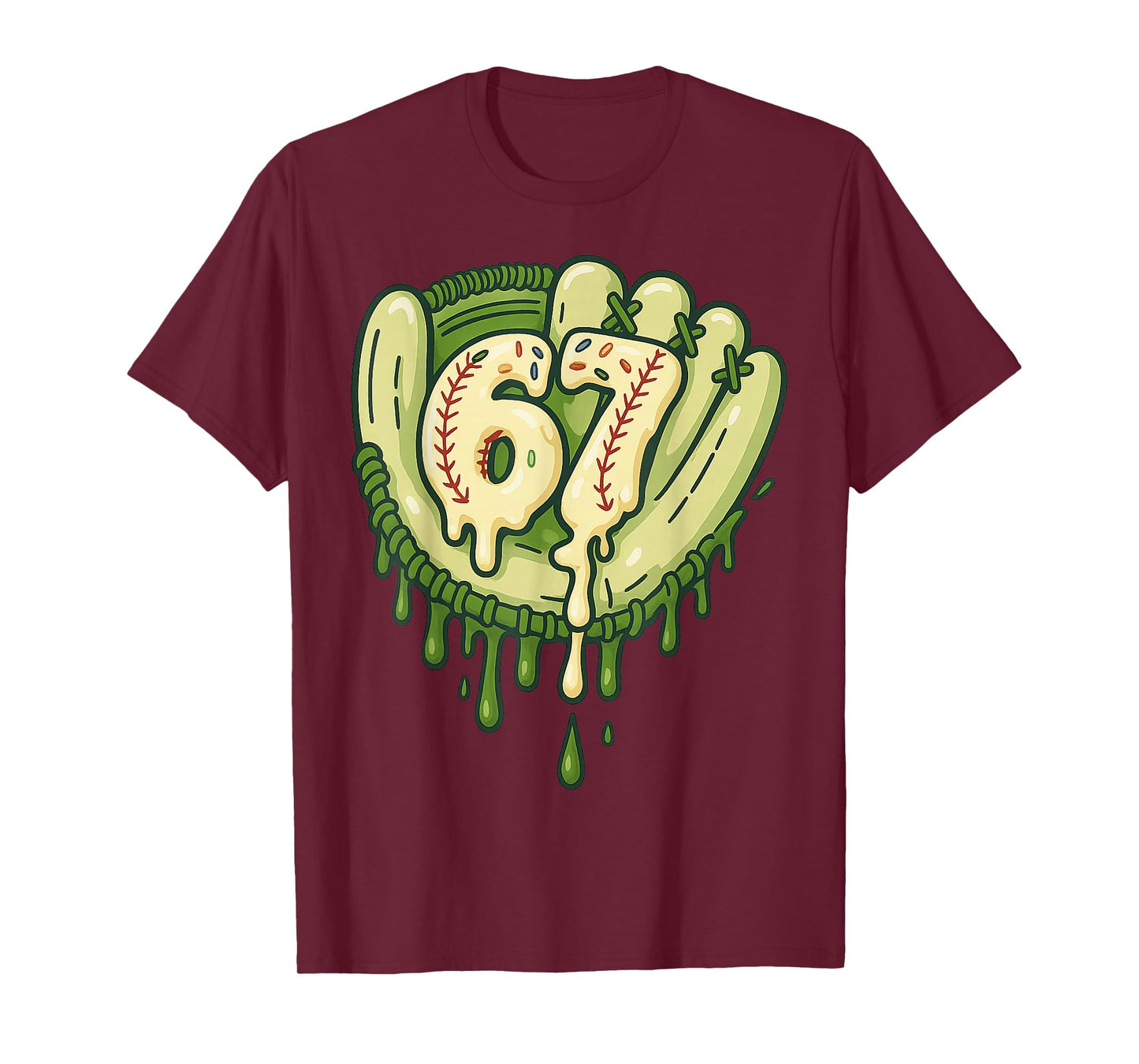 67 Ice Cream Drip Funny Six Seven Baseball T-Shirt