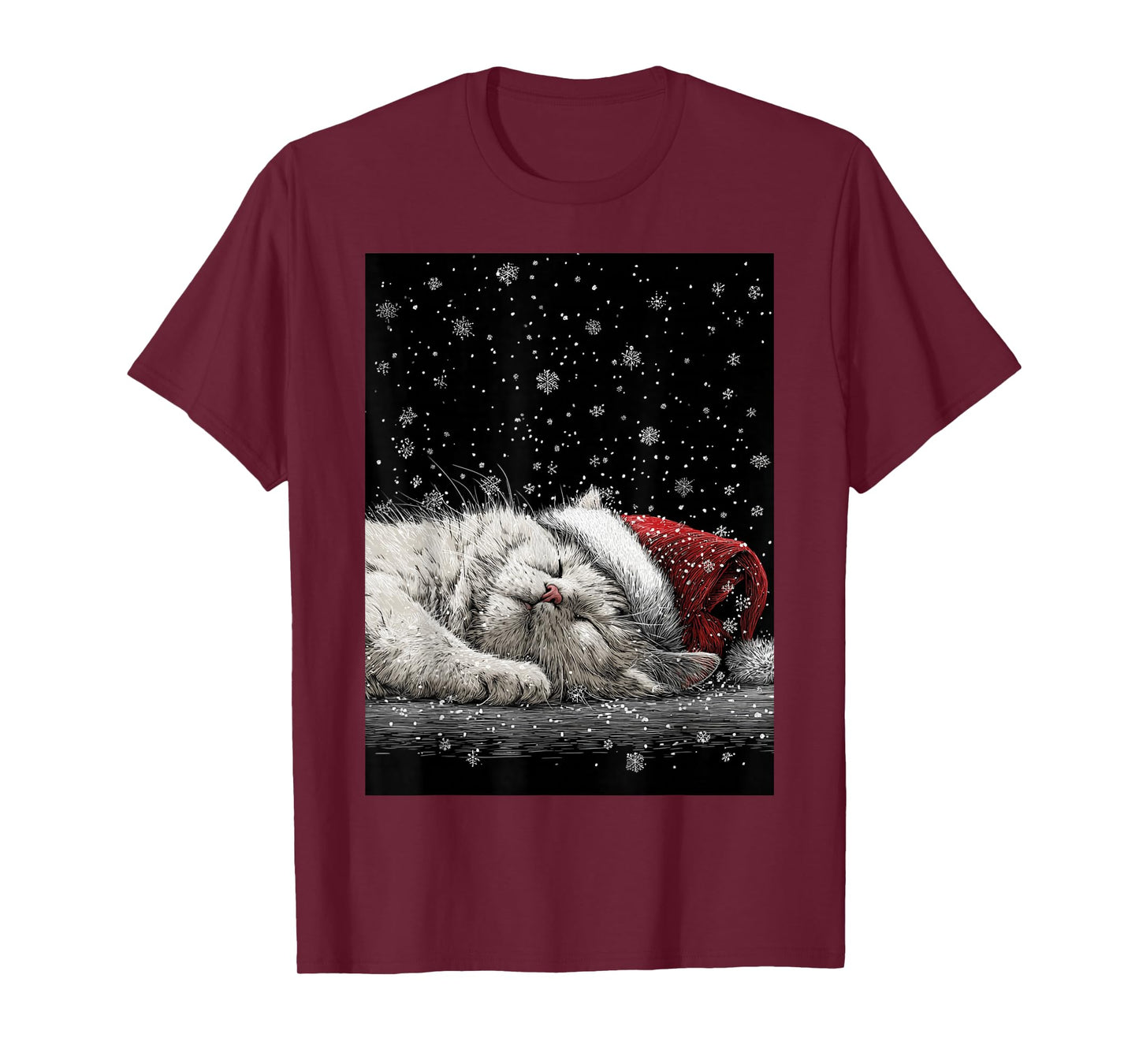 White Cat Christmas T-Shirt