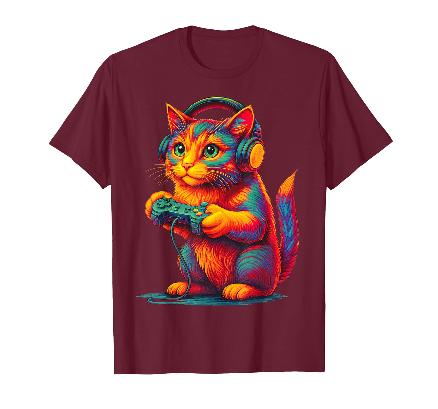 Gamer Cat Video Games Boys Teen Men Girls Funny Gift Gaming T-Shirt