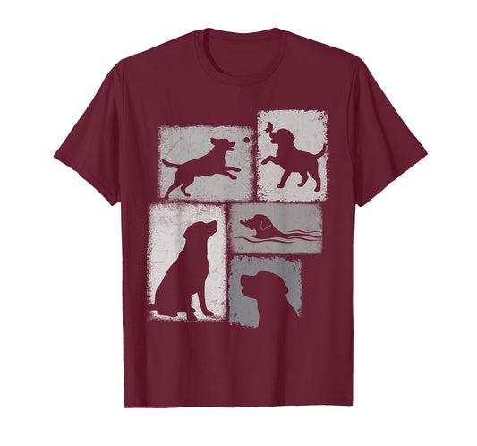Labrador Vintage Collage Retriever Lab Dad Mom Dog Lover T-Shirt