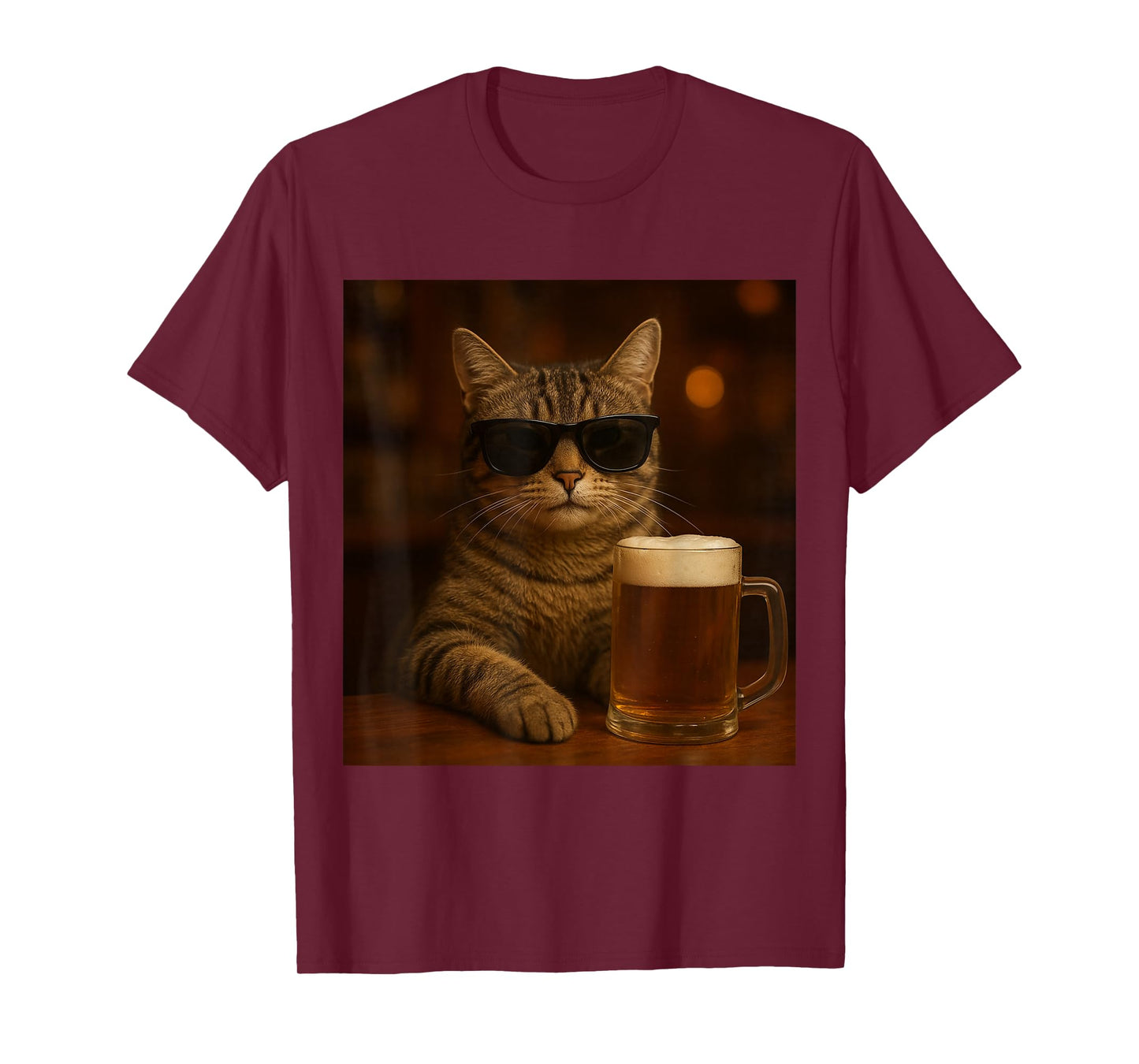 Funny Drinking Cat Meme Sarcastic Humor Beer Lover Bar T-Shirt